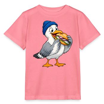 Möwe mit Beanie & Fischbrötchen – Küste - Stanley/Stella Kinder T-Shirt MINI CREATOR  - Pink  - Vorne