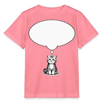 Katzenbaby sitzend mit Denkblase weiss - Stanley/Stella Kinder T-Shirt MINI CREATOR  - Pink  - Vorne