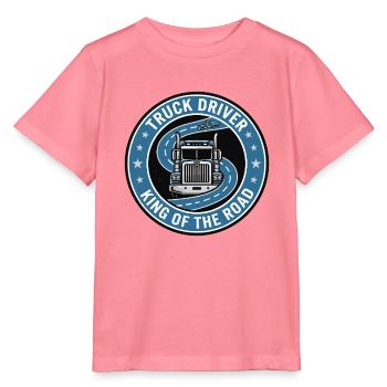Lkw-Fahrer-König der Straßen-Sattelschlepper-Abzeichen-Geschenk - Stanley/Stella Kinder T-Shirt MINI CREATOR  - Pink  - Vorne