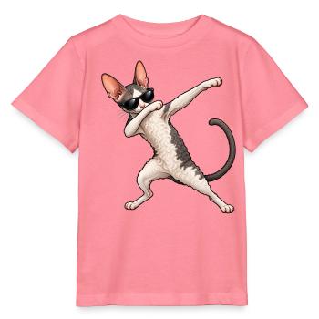 Dabbing Cornish Rex – Coole Lockenkatze - Stanley/Stella Kinder T-Shirt MINI CREATOR  - Pink  - Vorne