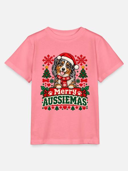 Australian Shepherd - Weihnachten - Stanley/Stella Kinder T-Shirt MINI CREATOR  - Pink 