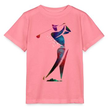 Farbenfroher Golfer in Bewegung - Stanley/Stella Kinder T-Shirt MINI CREATOR  - Pink  - Vorne