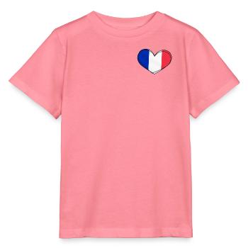 Cœur Tricolore France - T-shirt bio MINI CREATOR Stanley/Stella Enfant - rose  - Devant