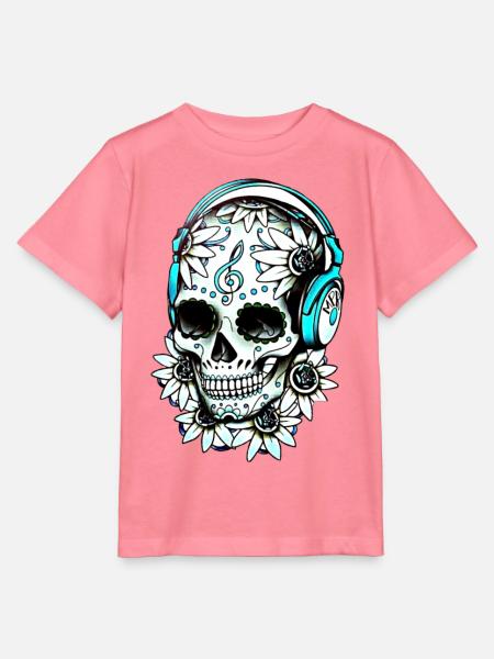 Musik Skull - Stanley/Stella Kinder T-Shirt MINI CREATOR - Pink