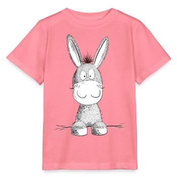 Happy Donkey I Animal Motif - Stanley/Stella MINI CREATOR Kids’ T-Shirt - pink joy  - Front