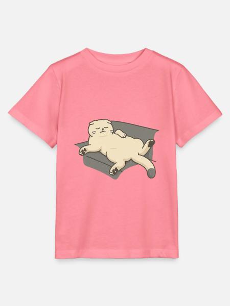 Entspannende Katze auf der Couch - Stanley/Stella Kinder T-Shirt MINI CREATOR  - Pink 