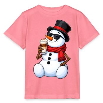 Schneemann mit Latte Macchiato - Stanley/Stella Kinder T-Shirt MINI CREATOR  - Pink  - Vorne