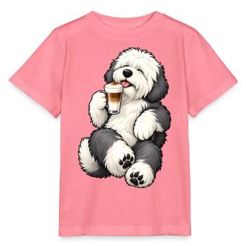 Bobtail mit Latte Macchiato - Stanley/Stella Kinder T-Shirt MINI CREATOR  - Pink  - Vorne