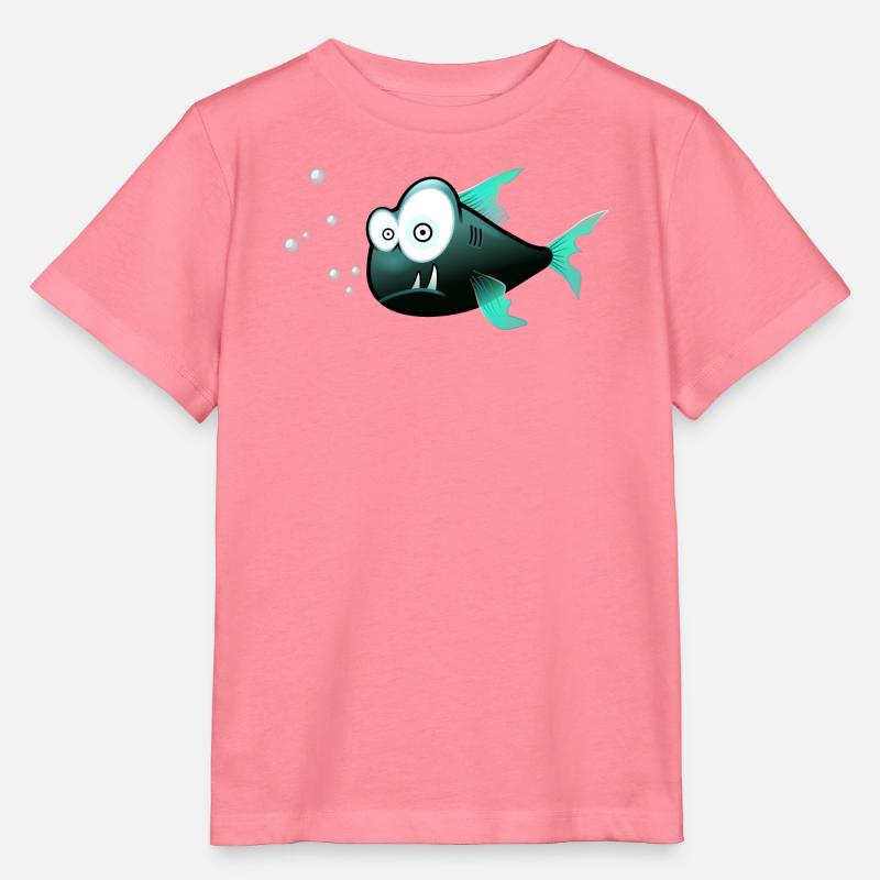 Fisch mit Zähnen Comic Hai - Stanley/Stella Kinder T-Shirt MINI CREATOR  - Pink 