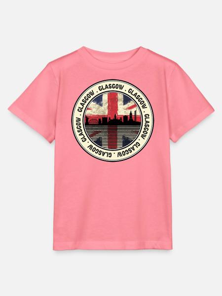 Glasgow Unionjack Stadtbild - Stanley/Stella Kinder T-Shirt MINI CREATOR  - Pink 