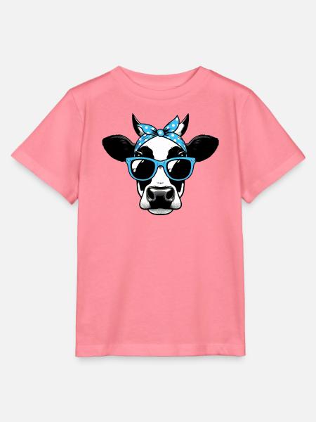 Kuh mit Sonnenbrille - Stanley/Stella Kinder T-Shirt MINI CREATOR - Pink