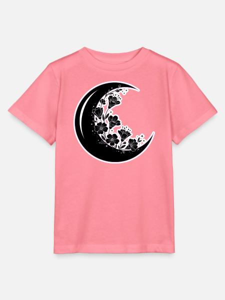 Blumen Mondphase Illustration - Stanley/Stella Kinder T-Shirt MINI CREATOR - Pink