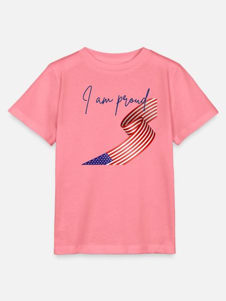 American Pride Wrap Flagge - Stanley/Stella Kinder T-Shirt MINI CREATOR  - Pink 