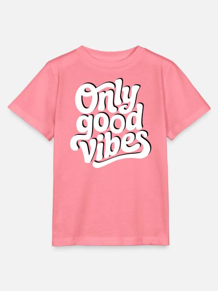 Positive Vibes Hand Lettering Design - Stanley/Stella Kinder T-Shirt MINI CREATOR - Pink