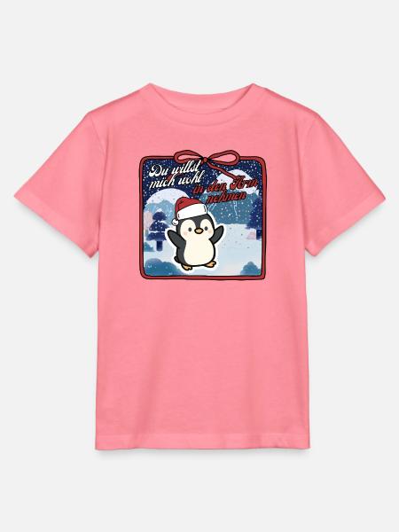 Pinguin Weihnachten Du willst mich wohl - Stanley/Stella Kinder T-Shirt MINI CREATOR  - Pink 