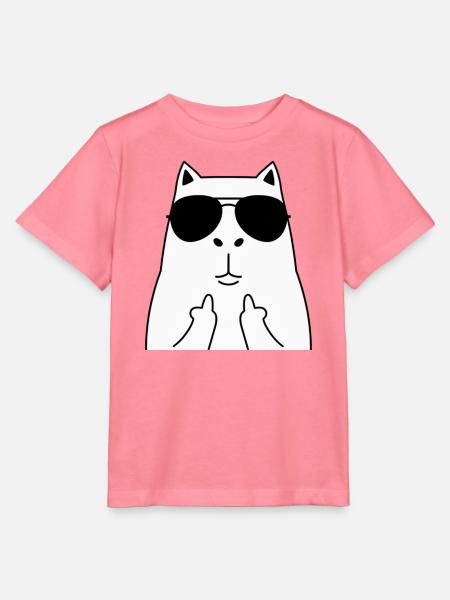 Katzengesicht mit Sonnenbrille - Stanley/Stella Kinder T-Shirt MINI CREATOR - Pink
