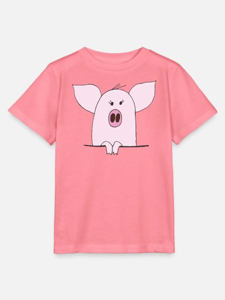 Kuscheliges Pinkes Schwein Cartoon - Stanley/Stella Kinder T-Shirt MINI CREATOR  - Pink 