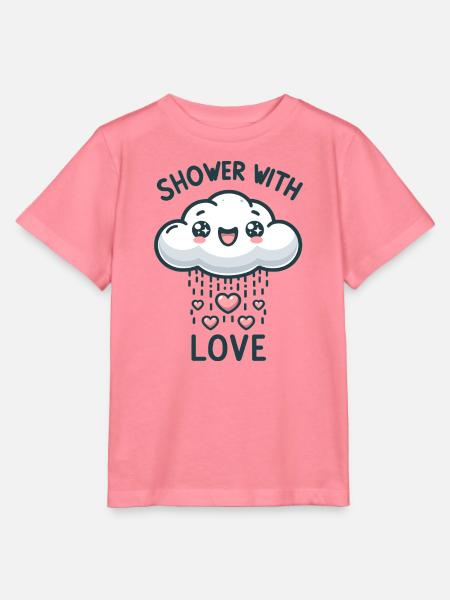 Regenwolke der Liebe mit Herzen - Stanley/Stella Kinder T-Shirt MINI CREATOR - Pink
