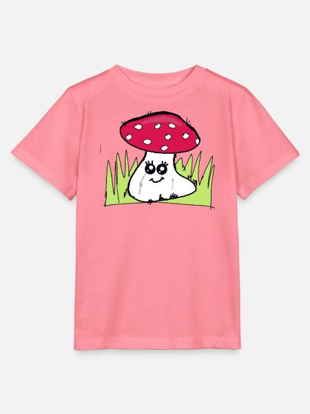 Zwinkernder Pilz mit rotem Hut - Stanley/Stella Kinder T-Shirt MINI CREATOR  - Pink 
