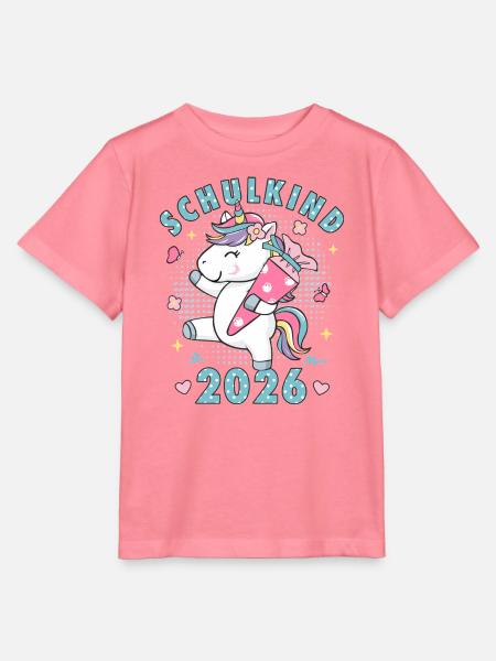 Schulkind 2026 Einschulung Mädchen Geschenkidee - Stanley/Stella Kinder T-Shirt MINI CREATOR - Pink