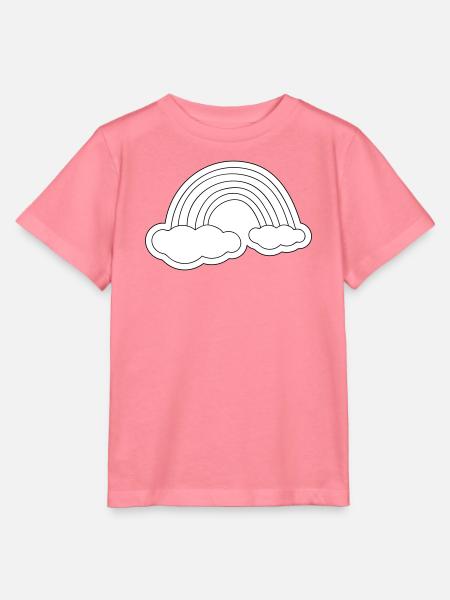 Minimalistischer Regenbogen auf Wolken - Stanley/Stella Kinder T-Shirt MINI CREATOR - Pink
