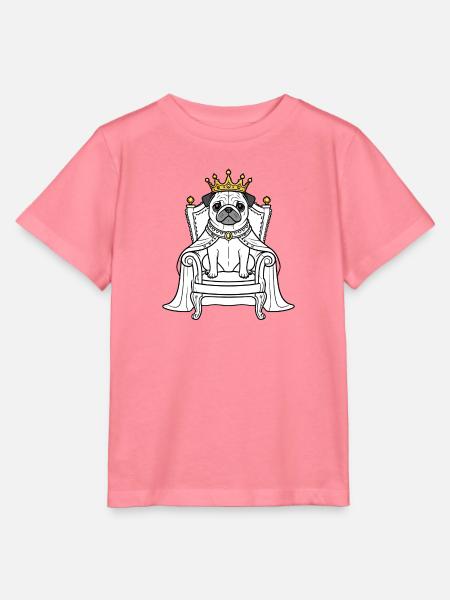Königlicher Mops auf Thron - Stanley/Stella Kinder T-Shirt MINI CREATOR  - Pink 