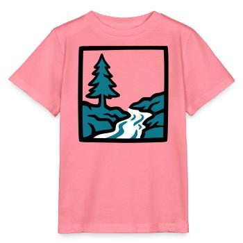 Logo de la nature de la forêt de la rivière - T-shirt bio MINI CREATOR Stanley/Stella Enfant - rose  - Devant