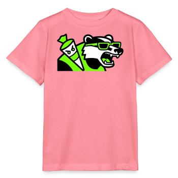 Badger Sac d’école mascotte - T-shirt bio MINI CREATOR Stanley/Stella Enfant - rose  - Devant