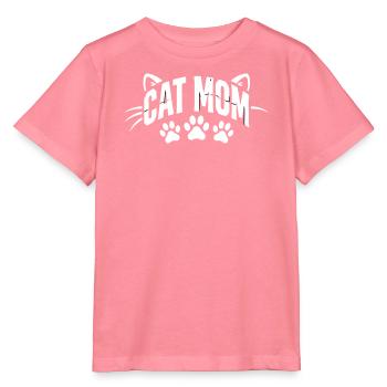 Cat Mom Pfoten Schriftzug - Stanley/Stella Kinder T-Shirt MINI CREATOR  - Pink  - Vorne