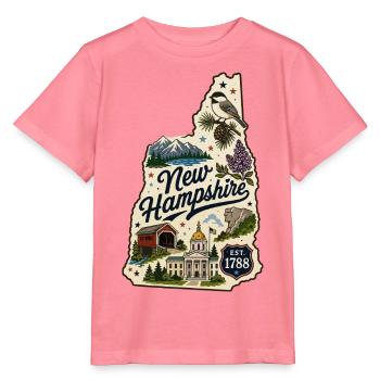New Hampshire Vintage State Pride Aufkleber - Stanley/Stella Kinder T-Shirt MINI CREATOR  - Pink  - Vorne