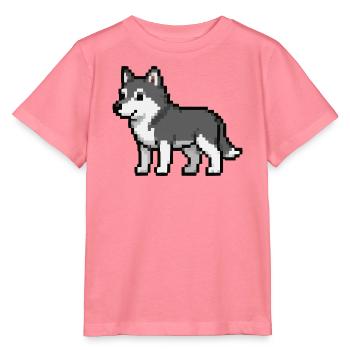 Pixel Wolf - Stanley/Stella Kinder T-Shirt MINI CREATOR  - Pink  - Vorne