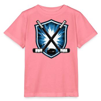 Hockey Shield mit gekreuzten Schlägern - Stanley/Stella Kinder T-Shirt MINI CREATOR  - Pink  - Vorne