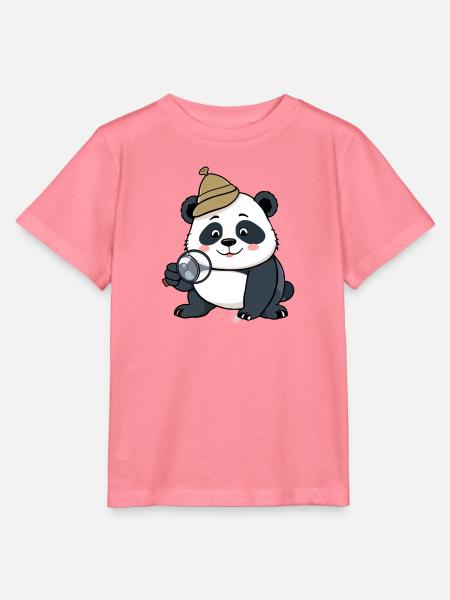 Detektiv Panda - Stanley/Stella Kinder T-Shirt MINI CREATOR - Pink