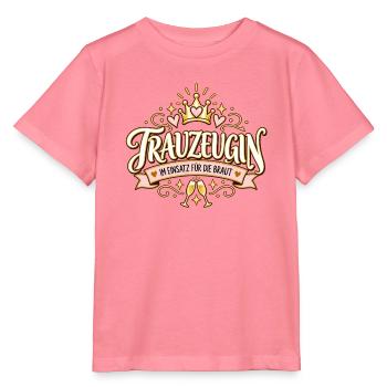 Trauzeugin – Im Einsatz für die Braut - Stanley/Stella Kinder T-Shirt MINI CREATOR  - Pink  - Vorne