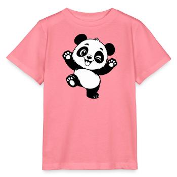 Happy Panda - Fröhliches Tier Motiv zum Knuddeln - Stanley/Stella Kinder T-Shirt MINI CREATOR  - Pink  - Vorne
