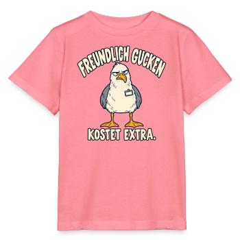 Freundlich gucken kostet extra – Möwe - Stanley/Stella Kinder T-Shirt MINI CREATOR  - Pink  - Vorne