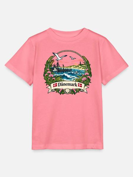 Dänemark Küstenlogo mit Möwen - Stanley/Stella Kinder T-Shirt MINI CREATOR - Pink