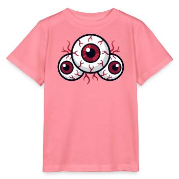 Unheimliche Augenäpfel mit roten Adern und dunklen Pupillen - Stanley/Stella Kinder T-Shirt MINI CREATOR  - Pink  - Vorne