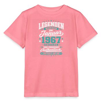Legenden Januar 1967 Geburtstag Jahrgang Shirt - Stanley/Stella Kinder T-Shirt MINI CREATOR  - Pink  - Vorne