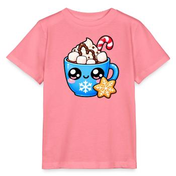 Kawaii Heiße Schokolade und Marshmallows-Tasse - Stanley/Stella Kinder T-Shirt MINI CREATOR  - Pink  - Vorne