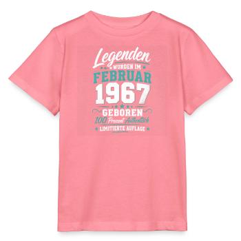 Legenden Februar 1967 Geburtstag Jahrgang Shirt - Stanley/Stella Kinder T-Shirt MINI CREATOR  - Pink  - Vorne