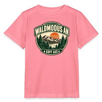 Waldmodus an – Kopf aus | Outdoor Natur Design - Stanley/Stella Kinder T-Shirt MINI CREATOR  - Pink  - Vorne