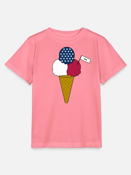 USA flag cream Eiscreme - Stanley/Stella Kinder T-Shirt MINI CREATOR - Pink