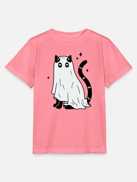 Halloween Katze Gespenst - Mit Sternen - Stanley/Stella Kinder T-Shirt MINI CREATOR  - Pink 