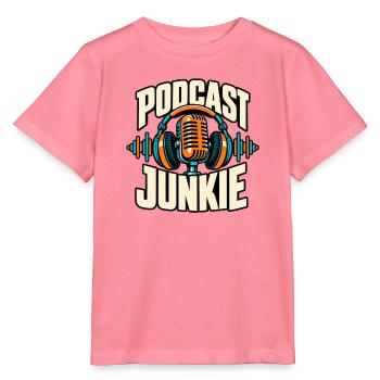 Podcast Junkie Mikrofon Kopfhörer Retro Design - Stanley/Stella Kinder T-Shirt MINI CREATOR  - Pink  - Vorne