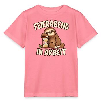 Faultier – Feierabend in Arbeit - Stanley/Stella Kinder T-Shirt MINI CREATOR  - Pink  - Vorne