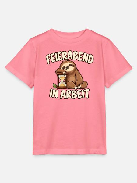 Faultier – Feierabend in Arbeit - Stanley/Stella Kinder T-Shirt MINI CREATOR - Pink