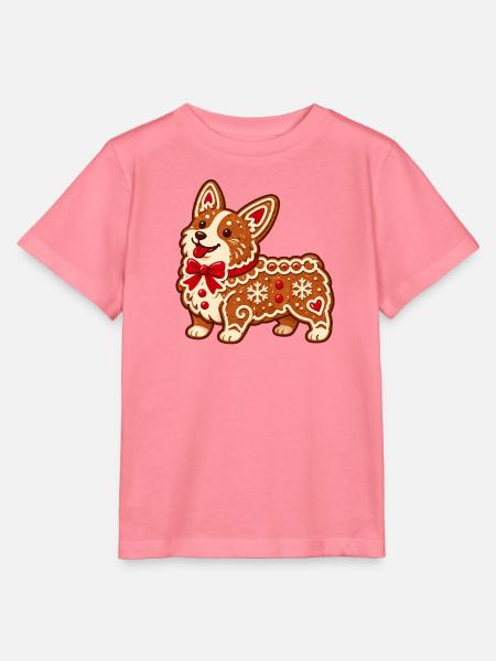 Lebkuchen-Corgi mit Schleife - Stanley/Stella Kinder T-Shirt MINI CREATOR  - Pink 