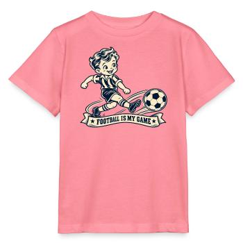 Football is my game – Retro Kinder Fußball Motiv - Stanley/Stella Kinder T-Shirt MINI CREATOR  - Pink  - Vorne