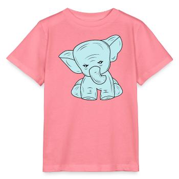 Blaue Linie zeichnender Elefanten - Stanley/Stella Kinder T-Shirt MINI CREATOR  - Pink  - Vorne